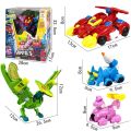 4 IN 1 ABS Deformation Gogo Dino Robot Toy Action Figures Transformation Car Airplane Gogo King Dinosaur Toys for Kids Gift. 
