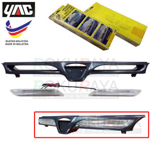 Proton Wira Sedan Aeroback (1997 - 2007) MDM 1992 Classic Retro Domestic Model Standard Front Bumper Center Top Grill Grille Sarung Sarong With Knight Rider Celah Celak LED Lamp Light Lampu (White Cover Rainbow) - NOS New Old Stock