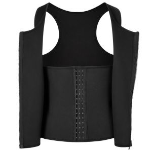 JHHB Men Slimming Modeling Strap Belt Compression Corset Vest body shaper Shapewear Three-breasted waist trainer Fat Burning