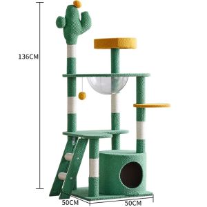 CHONGN 5in1 โครงปีนแมว เตียงแมว ของเล่นแมว คอนโดแมวคอนโดแมว ที่ลับเล็บแมว เสาลับเล็บแมวได้ สูง 55~155cm