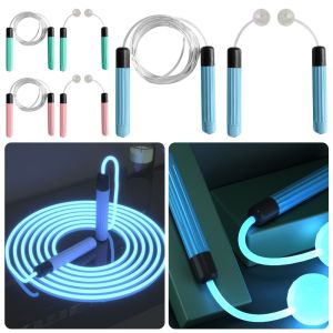 LUMIYA PU Dây nhảy phát sáng LED Ánh sáng rực rỡ Chiều dài có thể điều chỉnh Dây nhảy phát sáng Bền bỉ Sáng sủa Dây nhảy huỳnh quang Tập thể dục cho trẻ em và người lớn