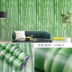 Wallpaper Dinding Motif Bambu Tua Ukuran Panjang 8/9Meter x Lebar 45CM