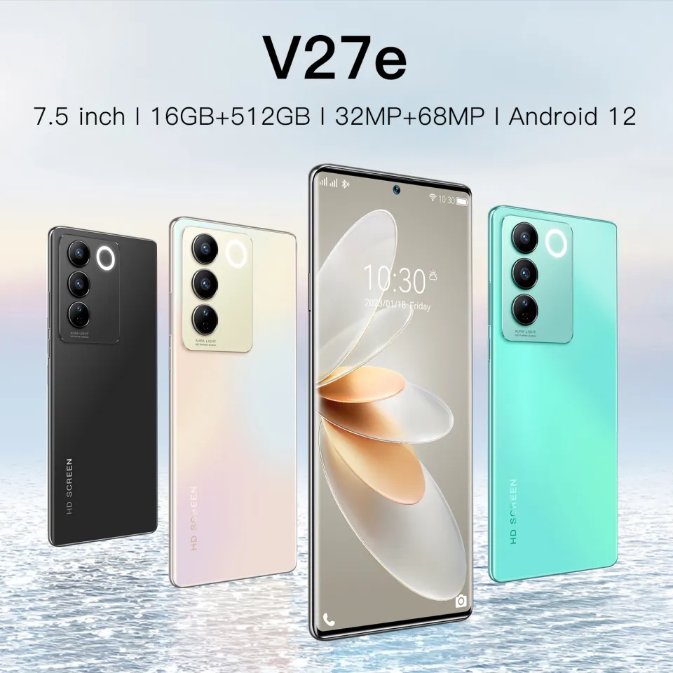 Original Smartphone V27e 16GBRAM +512GB ROM mobile phone