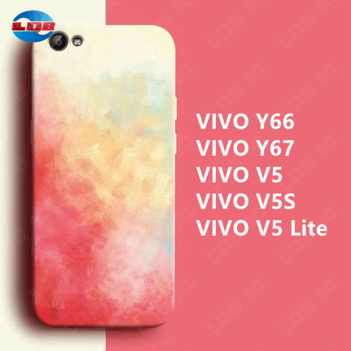 Watercolor Liquid Silicone Soft Case For VIVO Y66 VIVO Y67 VIVO V5  VIVO V5S VIVO V5 Lite Elegant Art Protection Square Shockproof Phone  Casing