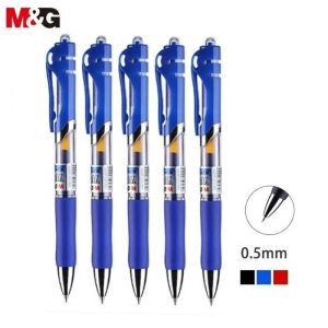Set 5 bút ký gel nước xoay 360 độ M&G K35 ngòi 0.5mm I Ruột G5 thay thế