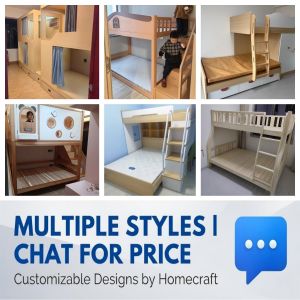 Custom Bunk Bed Loft Bed with Desk Wardrobe Double Decker Kids Bed Customize Size Color BTO Condo HDB Space Saving Bedroom