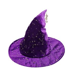 K0K4DQ Ins Style Witch Hat Star Bow Decorations Lightweight Soft Fabric Star Bow Witch Hat Unique Appearance Deformation Resistant Halloween Hat Halloween Party