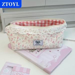 [COD]🔥🔥🔥ZTOYL High Quality Sweet Lace Floral Design Pen Bag Large Capacity Multifunctional Stationery Bag Pencil Case Students Supplies