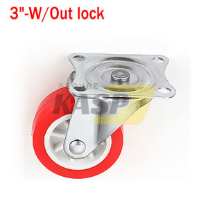 1Inch To 3Inch Red Pvc Swive Caster Wheel Heavy Duty Wear-Resistant Trolley Wheels