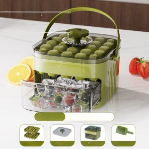 Ice Bucket Ice Cube Tray Mold Ice Ball Maker Large Capacity Ice Storage Household Press Ice Tray Ice Cube Mold