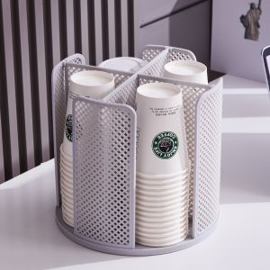 360° Rotating Mesh Cup Organizer Rack - Space-Saving Kitchen Storage Solution