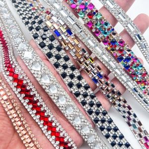 YESMILE Shiny Rhinestone Strip Flexible 3 Yards Self Adhesive Rhinestone Tape Craft Accessory Sparkling Rhinestone Sticker Clothing Decor