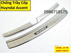 Chống Trầy Cốp Huyndai Accent 2023-2021 Hàng Inox Cao Cấp Trong Ngoài Có Chữ Accent