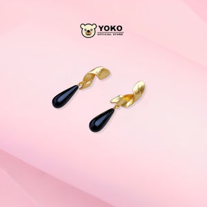 YOKO Anting Wanita Bentuk Water Drop Spiral Anti karat dan Anti Luntur Anting Wanita Dewasa Asli Anting Jepit Korea Style E1-26