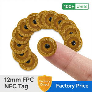 Diameter 12mm Micro Small Size NXP Ntag213 RFID 13.56mhz NFC Programmable Chip Bluetooth Label/Sticker FPC Tag