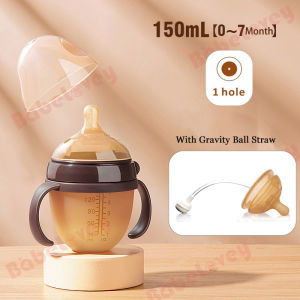 Baby silicone bottle super soft anti-fall anti-flatulence 0-36 months baby imitation breast milk bottle