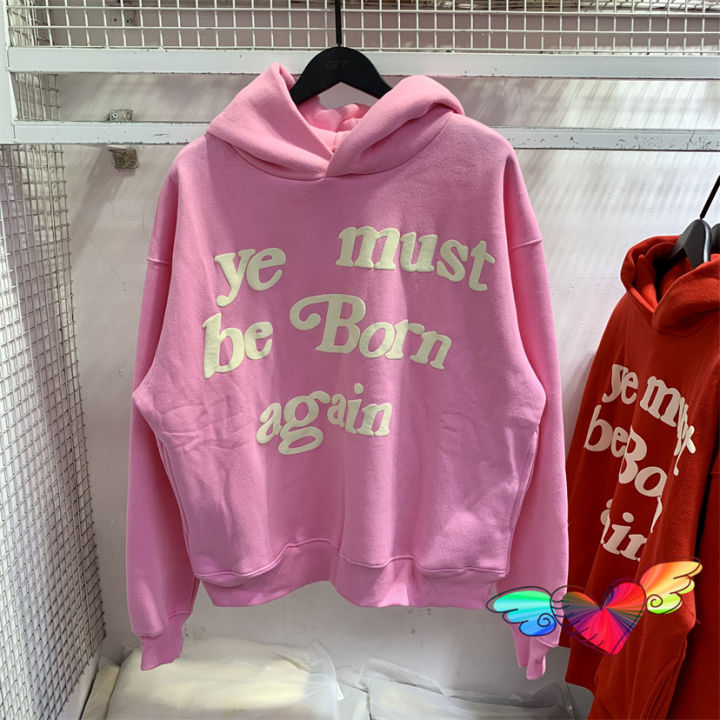 2023Fw Puff Print Kanye West Hoody Men Women 1:1 Pink Ye Must