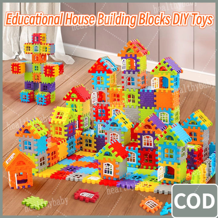 .. Montessori Educational Toys for Kids House Assembly Building Blocks ...