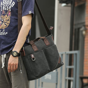 Mens Messenger Bag Canvas Briefcase Business Laptop Shoulder Bag