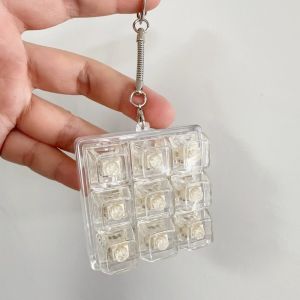 MANHOODSTORE6RE6 DIY Keyboard Fidget Keychain Keycap Keys Button Pinch Toy Relaxing Pass The Time Clicker Toy Adult