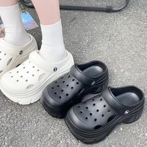 [Free Shipping] WomenS Clogs With Thick Soles For Outdoor Wear Beach Sandals Non-Slip Slippers And Garden Shoes With Closed Toes
