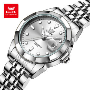 OPK Jam Tangan Wanita Dewasa Anti Air Original Asli Mewah Elegan Simple Baja Anti Karat Kalender Bercahaya Jam Kuarsa Hadiah Untuk Cewek