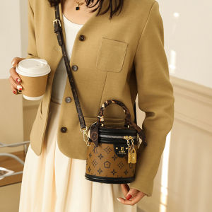 IELGY Túi xô nữ hoài cổ thời trang in hình trụ dễ phối túi đựng tài liệu cầm tay