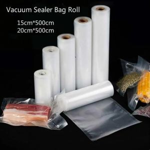 [Bộ 2 cuộn 25*500] túi hút chân không 1 mặt nhám(phù hợp cho máy hút gia đình]