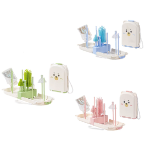 Baby Bottle Brush Set Milk Bottle Cleaning Brush with Drying Rack & Empty Bottle Cleaner Brush for Cleaning Water Bottle