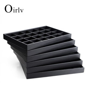 Oirlv หนังเครื่องประดับแหวนสร้อยคอสร้อยข้อมือนาฬิกา P017 เพื่อจัดเก็บจัดถาดตู้โชว์ผู้ถือจอแสดงผลแผ่น