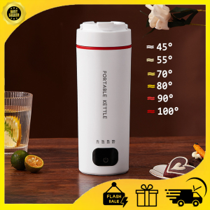 SG【READY STOCK】Portable Electric Kettles Cup 2024 NEW Travel portable Kettle 300W Powerful LCD display 4 preset temperature 304 stainless steel mini electric kettle 500ML
