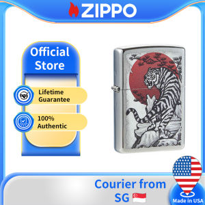 Zippo Asian Tiger Design Brushed Chrome Pocket Lighter | Zippo 29889( Lighter Without Fuel Inside )