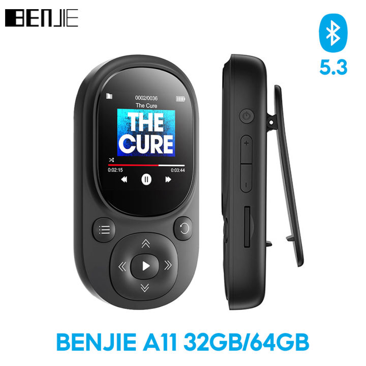 Lecteur MP3/MP4 Benjie K11 Bluetooth 5.0, Tactile 2,4 Pouces, 4 Go, Noir