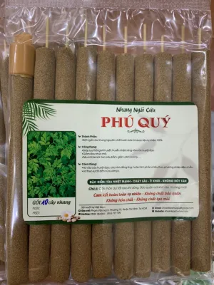 Điếu nhang ngải cứu Phú Quý nguyên chất 100% tự nhiên chữa theo Diện chẩn - Loại Trung 9 cây Loại Đại 8 cây Loại Tiểu 10 cây