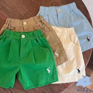 กางเกงขาสั้นเด็ก กางเกงห้าจุดหลวมฤดูร้อนของเด็กชาย กางเกงขาสั้นผ้ายืดปักลายการ์ตูนใหม่ เสื้อผ้าเด็กผู้ชาย Childrens shorts【Hippobaby20】