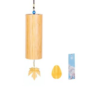 NOBLELYN Maple Leaf Figure Bamboo  Wind Chimes Four Seasons  Sound Pendant Wind Chimes Garden Decor Wind Blows Wind Bell Balcony Decor