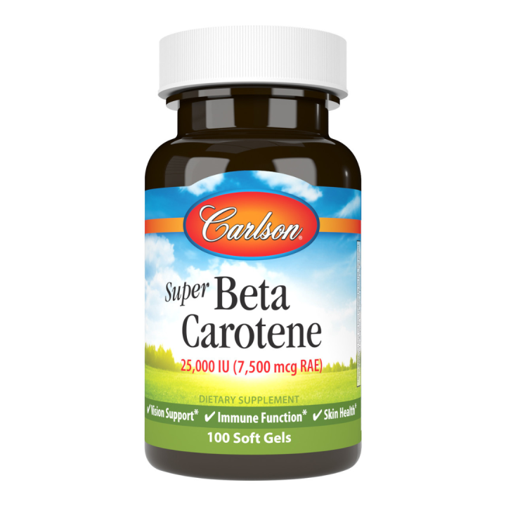 Carlson Super Beta Carotene 25,000IU (7,500 mcg RAE) 100 Softgels