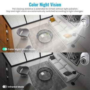1080p Light Bulb Wireless Security Camera 355° Panoramic Dome Cam Live View AI Human Detection 2-Way Audio  Cloud Storage Spotlights Indoor/Outdoor Surveillance