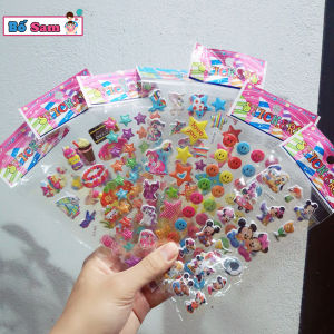 Bộ 5 Sticker nổi 3D hoạt hình nhiều hình sticker cute dán tường đồ vật Shop Bố sam