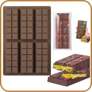 Silicone Chocolate Mold 巧克力摸具 Acuan Coklat Bars Making Set Break Apart Wax Melt Mould BPA