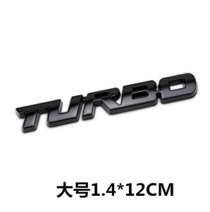 Turbo Metal Car Emblem Badge Sticker Zinc Alloy Decorative Decal for Car Body Trunk Exterior Modification