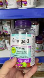 Webber Naturals Omega 3 900mg EPA/DHA + CoQ10 – Hỗ Trợ Tim Mạch Não Bộ & Năng Lượng - Tăng cường trí não: DHA hỗ trợ trí nhớ sự tập trung và chức năng não bộ. 👀 Chăm sóc mắt: Giảm khô mỏi mắt bảo vệ võng mạc.