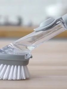 2 In 1 Long Handle Cleaning Brush with Removable Brush Sponge Dispenser Dishwashing Brush Kitchen Cleaning Tools