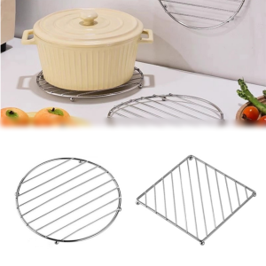 Stainless Steel Heat Resistant Pot Mat Multipurpose Anti Burn Non-slip Pot Holder Square Steaming Rack