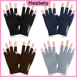 Heabety  Anti-UV Men Women Fishing Gloves Sunscreen Antiskid Spring Summer Ice Cool Breathable Cycling Sport Gloves Fishing