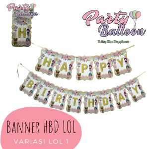 Banner Flag Happy Birthday LOL Banner HBD Karakter