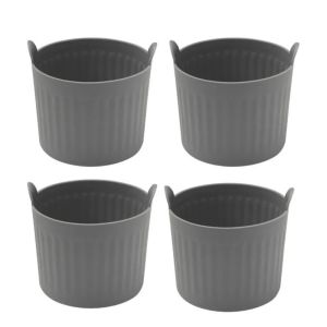 FLYING 4pcs Silicone Air Fryer Liners Non Stick Oil-Free Muffin Cup Mold Reusable Mini Egg Poacher Mold for Oven Baking