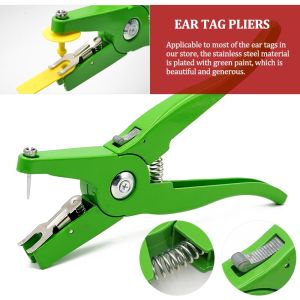 Animal Ear Tag Set(1-100 Round Plastic Livestock Ear Tags + Ear Tag Applicator Plier) for Goat Sheep Pig Cattle Cow