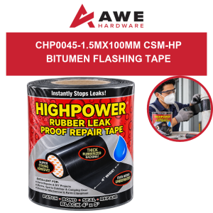HighPower Rubber Leak Proof Repair Tape Black 4in x 5ft Waterproof Sealing Tape