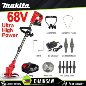 Makita Grass Cutter 68V Cordless Electric Lawn Mower Trimmer Rechargeable Portable Garden Weed Cutter Garden Trimmer